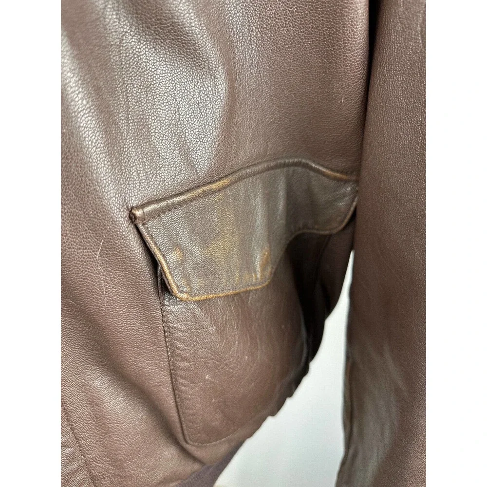Cooper Type A 2 Goatskin Leather Flight Bomber Jacket Distressed USA Made 48L - Picture 12 of 16
